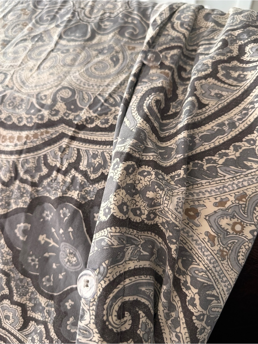 Pottery Barn Beale King Duvet & Pillow Shams Blue Gray Paisley Standard 20 X 26 - Picture 8 of 10